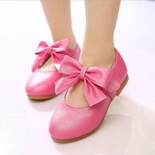 2016 New Leather Children Shoes For Girls Dress Flats bow Shoes Brand Sapato Infantil Kids Shoes Fashion Casual Tenis Infantil