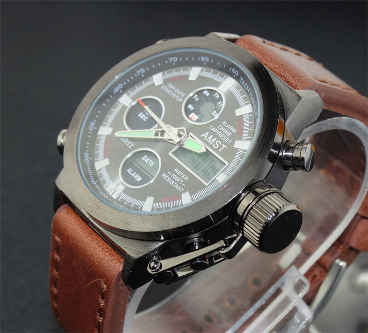 2015 watches men luxury brand AMST dive LED watches sport Military Watch Genuine quartz watch men