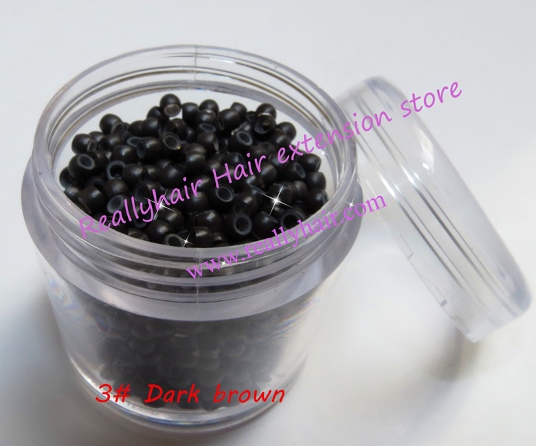 Hot sale1000pcs bottle 2 9x1 6x2 0mm Dark Brown Nano Rings with Silicone for Nano beads