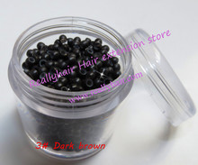 Hot sale1000pcs/bottle 2.9×1.6×2.0mm Dark Brown Nano Rings with Silicone for Nano beads Hair Extensions