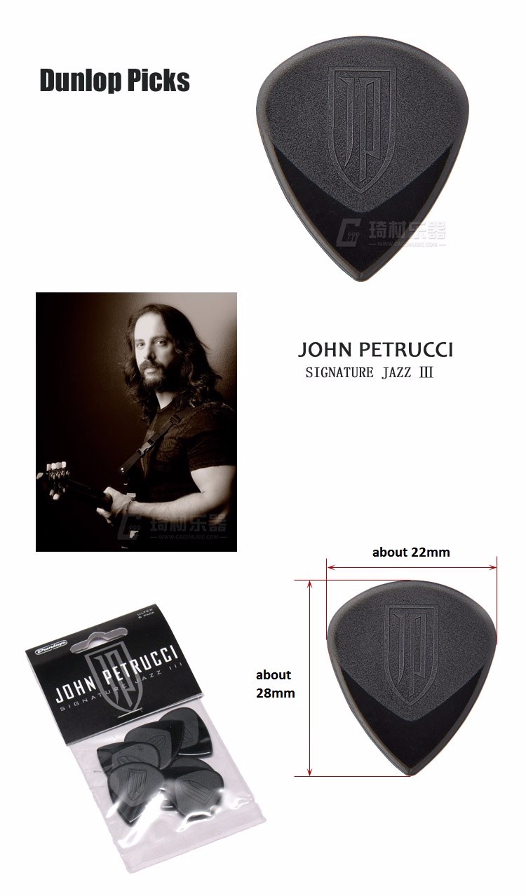 Description Picture 3 of itemDunlop John Petrucci Jazz III 1.5mm Guitar Pick Plectrum Mediator