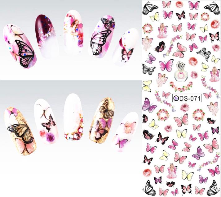 Image of DS071 2015 Nail Design Water Transfer Nails Art Sticker Colorful Butterfly Nail Wraps Sticker Watermark Fingernails Decals