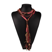 2015 New Arrival Facet Beads Multi layer Long Statement Necklace Jewelry for Women N3151