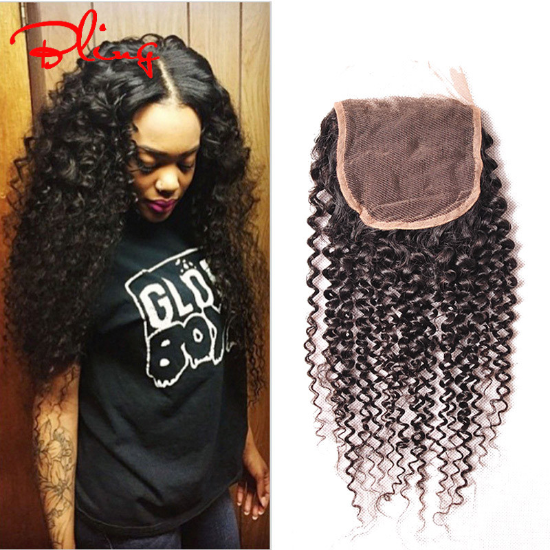 Image of 7A Brazilian Virgin Hair With Closure Rosa Hair Products 3Pcs Brazilian Kinky Curly Virgin Hair With Closure Human Hair Weave