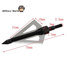 Hot Sell Hunting Shooting Tactical Archery Arrowhead Broadhead 100 Grain 3 Fixed Blades 2 Cutting Steel