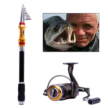 2015  New Arrival Super Quality Low Profit 2.1-3.6M Telescopic Fishing Rod and 13BB DK4000 Spinning Fishing Reel Set Kit s40
