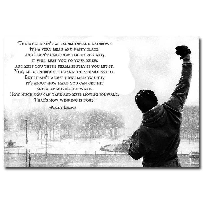 Image of ROCKY BALBOA - Motivational Quotes Art Silk Fabric Poster Print 12x18 20x30 24x36 inches Movie Pictures 011