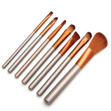 7Pcs Pro Makeup Gold Brush Pen Set Foundation Concealer Blending Blush Comestic Brush Kit Beauty Tool