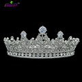 High Quality Full Round Crown Flower Queen Tiaras Headbands Wedding Bridal Hair Accessories Rhinestone Crystal CZ