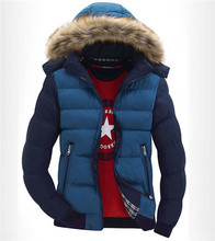 2015 jacket winter coat Men s warm padded jacket mens cotton men casual Patchwork Fur hooded