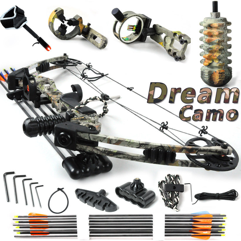 Dream Camo 20 70lbs adjustable Black and Camouflage hunting compound bow bow and arrow China Archery
