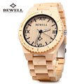 Bewell ZS W065A Wood Men Quartz Watch Roman Numeral Scales Waterproof Wooden Man watches 2016 Brand