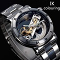 New Design Watches steel Brand Ik Colouring Hollow Automatic Mechanical Watch Men Skeleton Swimming Watches
