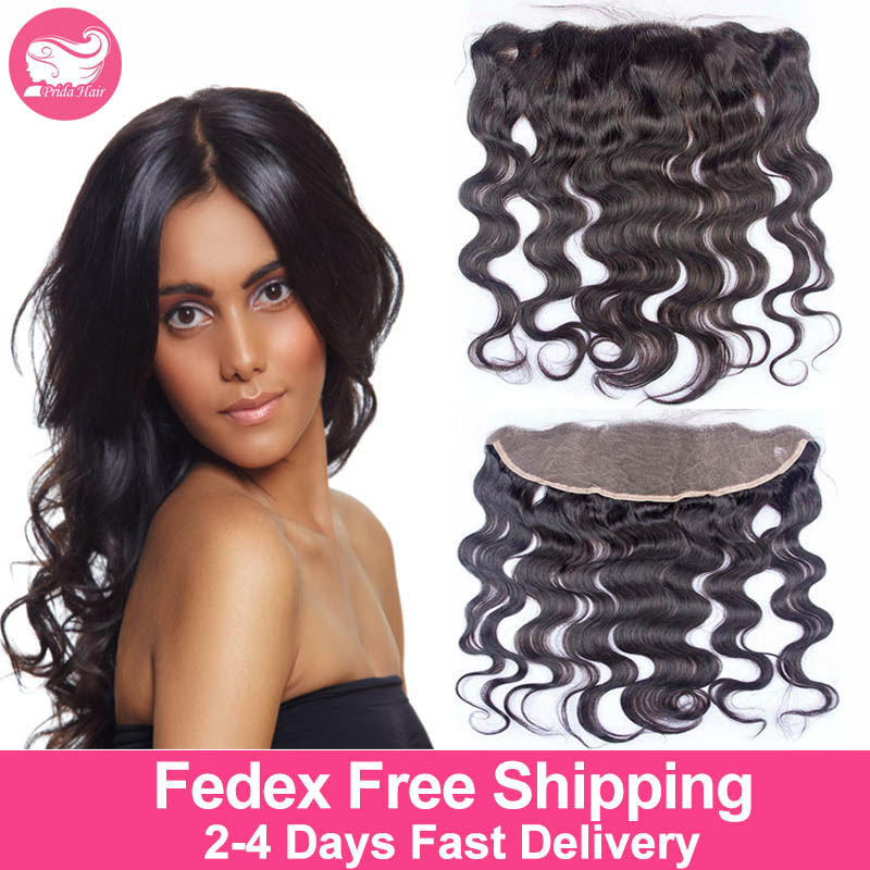 Image of 7A Brazilian Lace Frontal Closure 13x4 Body Wave Ear To Ear Lace Frontal With Baby Hair Virgin Human Hair Full Lace Frontal