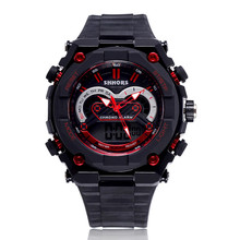 2015 marca Sport hombres reloj Digital Diver LED Swim relojes para hombre del ejército Chasy doble movimiento multifunción calidad hombres del reloj 3ATM