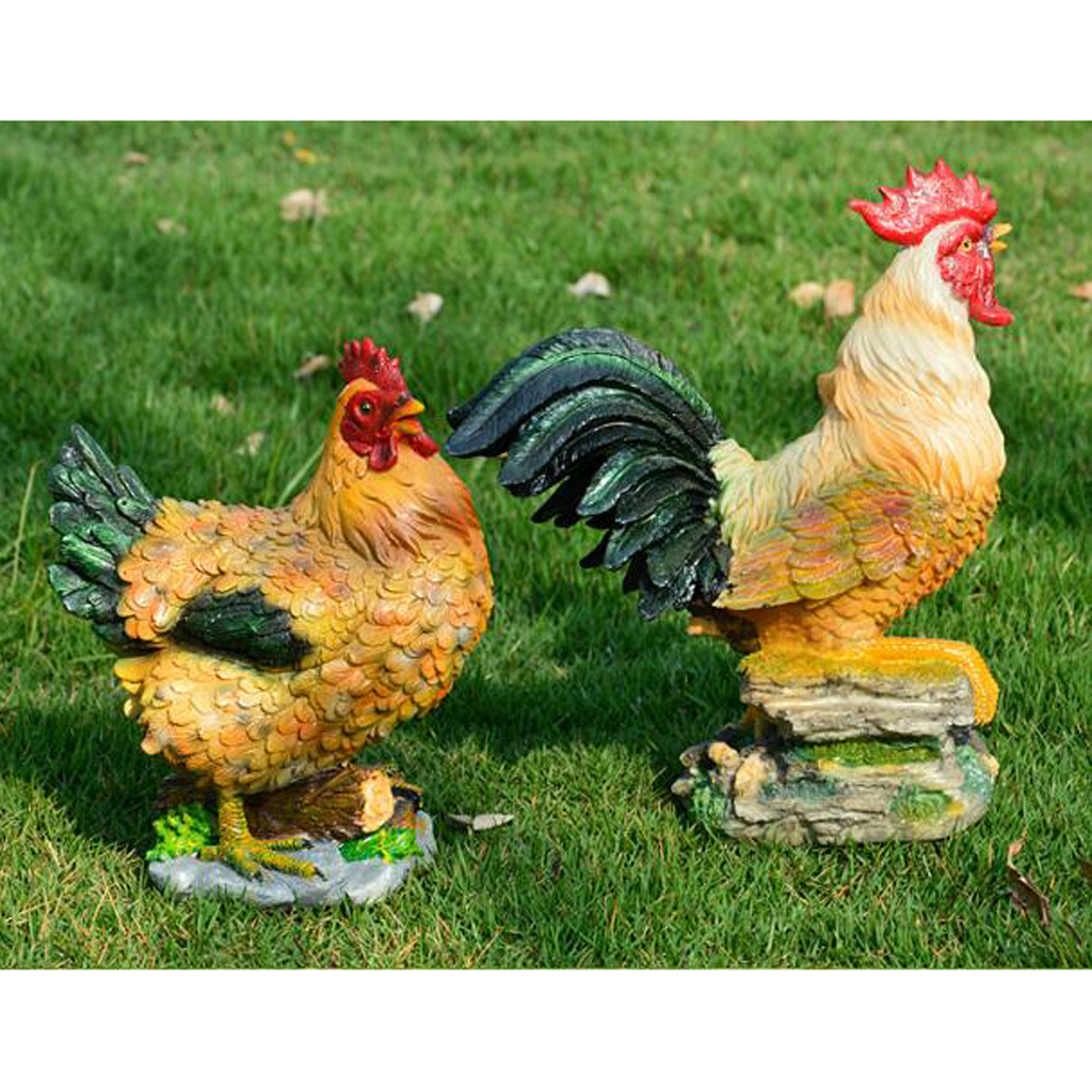Rooster Figurine Chicken Hen Farm Animal Statue Home Decor Display Miniature NEW