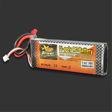 2x ZOP 6000mah 7.4v 2S 25C Lithium Polymer Battery With Hard Case For Toys Hobbies Helicopter RC Car RC Boat Drone DJI Barreria