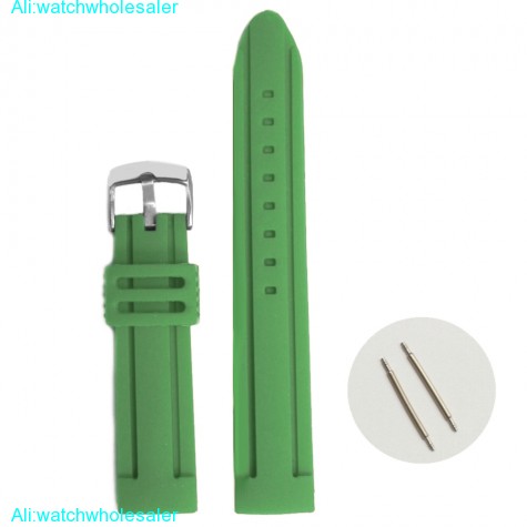 20mm Forrest Green Silicone Jelly Rubber Unisex Watch Band Straps WB1072G20JB
