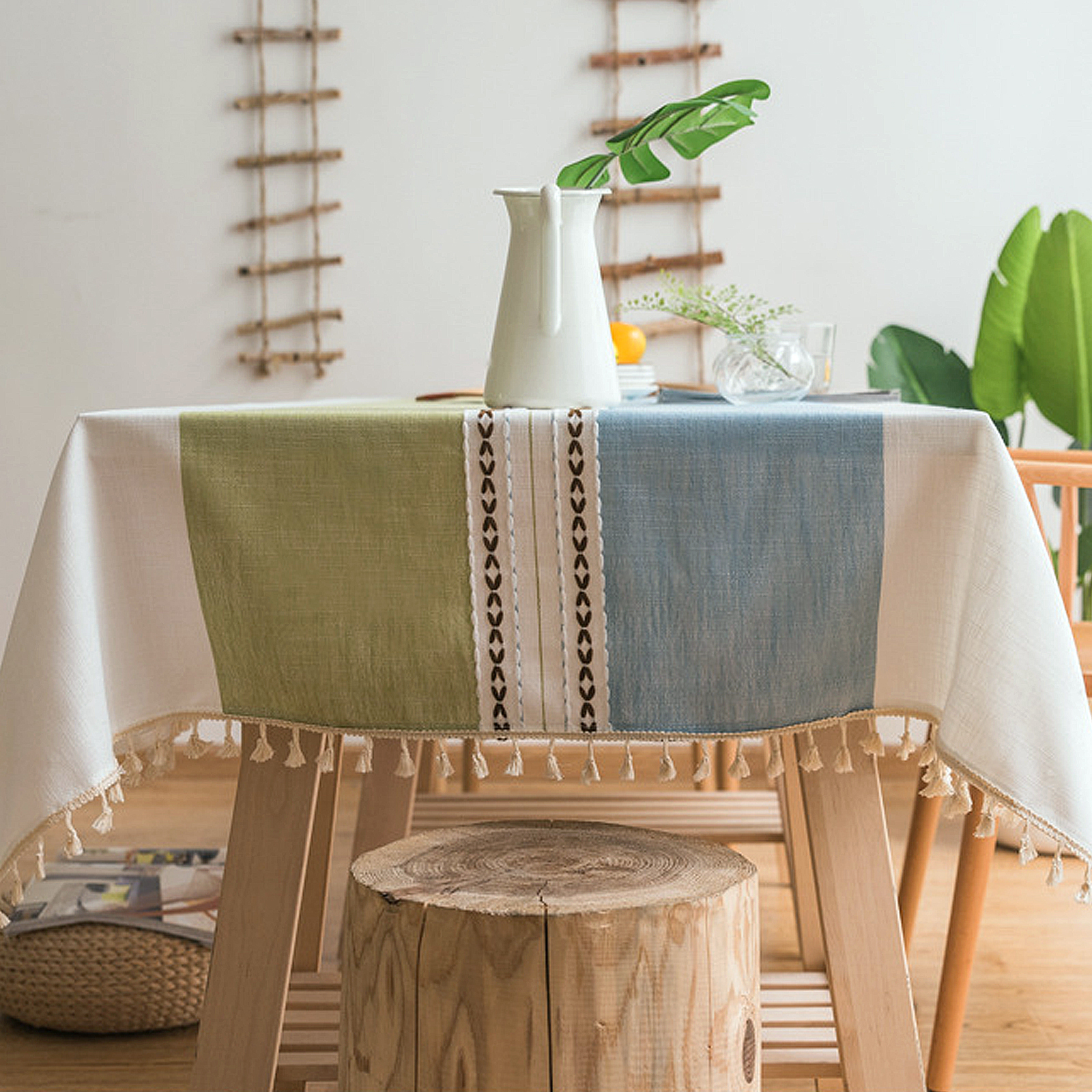 Cotton Linen Tablecloth Literary Dining Table Cloth Decorative Table Cover Decor