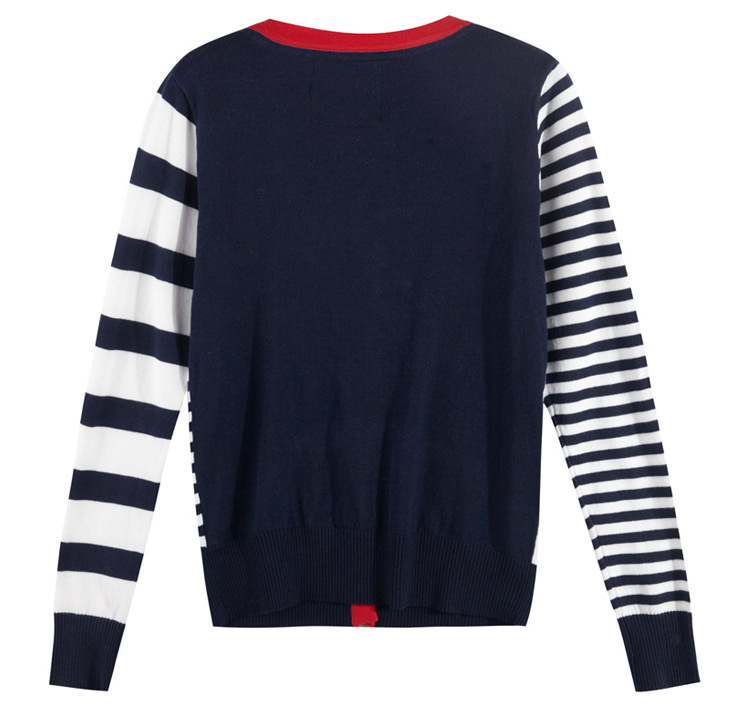 Купить дешевый Naval Academy Style Stripe Knitting Cardigan - Blue + White Купить дешевый Naval Academy Style Stripe Knitting Cardigan - Blue + White