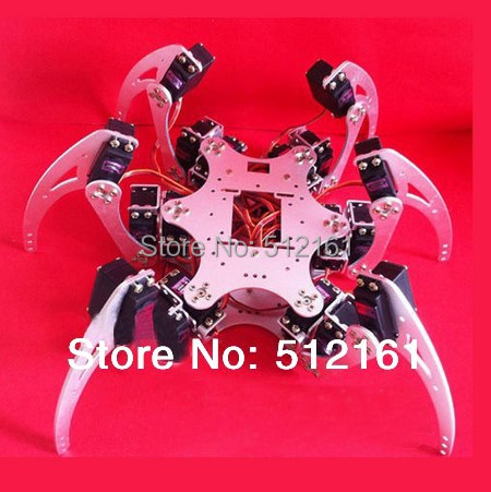Alum Metal 6Legs Hexapod 3DOF Robot Spider Frame Kit Silver Matt for Arduino