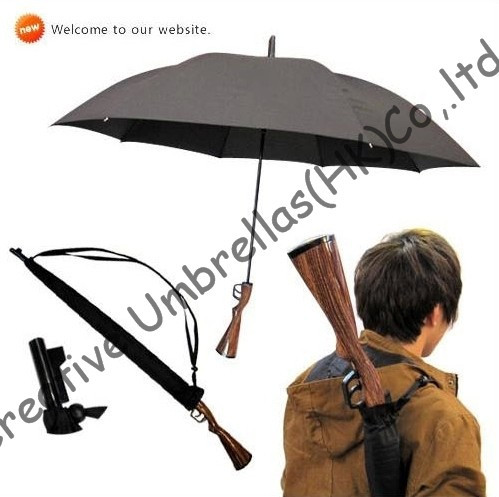 Винтовка деревянной ручкой, пистолет зонтик, 100% солнцезащитный крем, фпу> 40 +, зонтик, прямые, длинные-ручка ветрозащитный, 3.5 мм стекловолокна длиной ребра