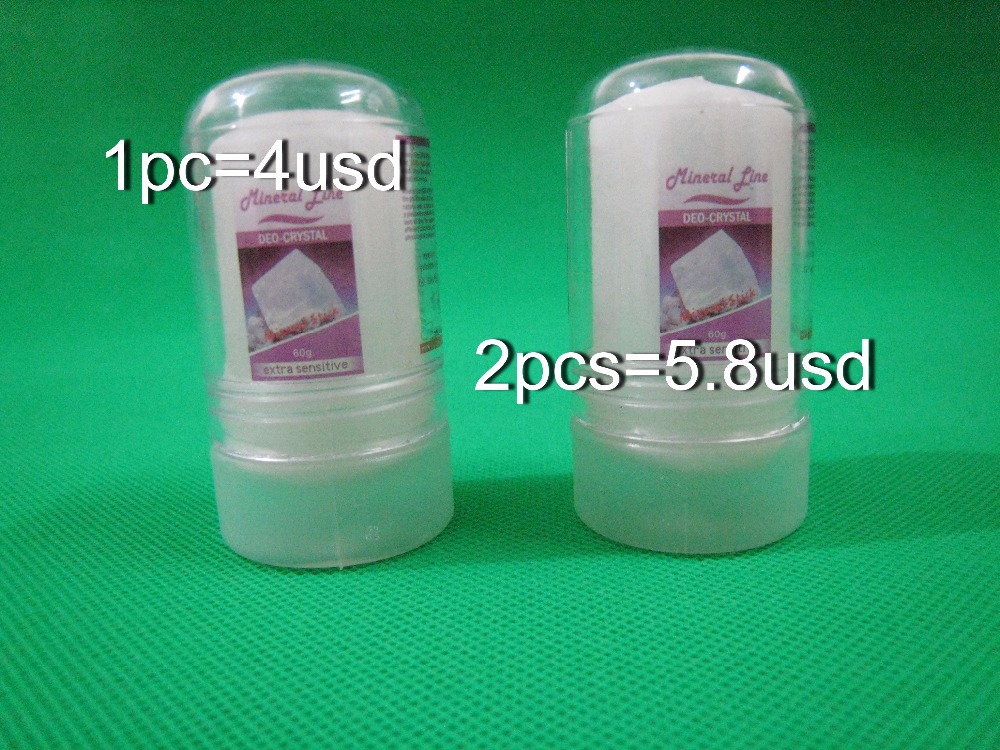 Image of Free shipping for 2pcs 60g alum stick,deodorant stick,antiperspirant stick,alum deodorant,tawas stick,crystal deodorant