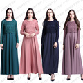New Fashion islamic lace o neck abaya dress kaftan for Malaysia women abaya turkish long sleeve