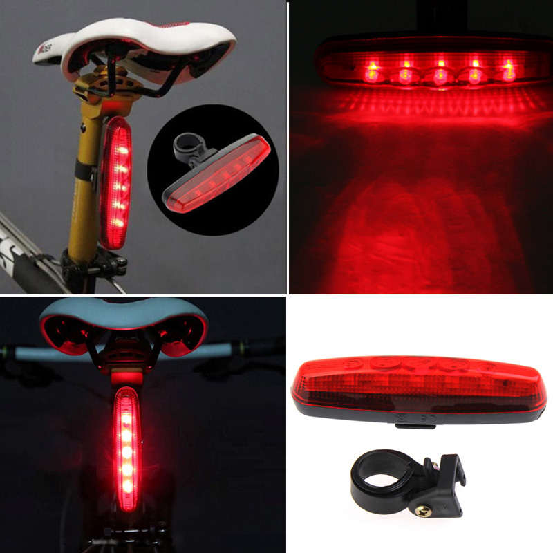 Image of 5 Bike Bicycle LED Flashlight Bicycle Rear Tail Light Torch Back Light Lamp Bike Bicycle Cycling Red Rear Light BHU2