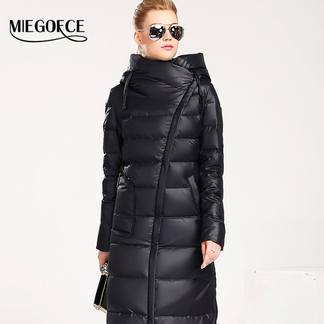 MIEGOFCE New Winter Collection 2016 Bio Fluff Coat Medium Length Fashionable Down coat Women's Hooded Warm Jacket