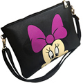 Women Brand Designer PU Leather Cartoon Envelope Handbag Lady Mickey Minnie Hello Kitty Clutch Shoulder Bag