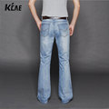 New arrival 2016 Brand mens flared jeans men s bell bottom denim male big horn jean