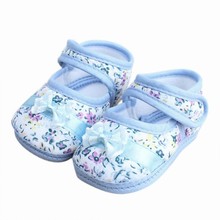 Lovely Infants Baby Kids Bowknot Flower Printed Prewalker Cotton Cloth Shoes New