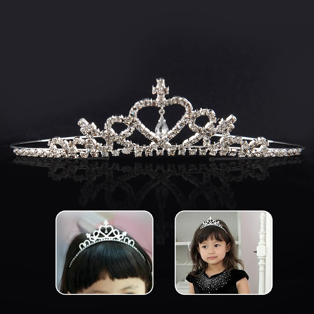 Kids Girls Glitter Rhinestone Twinkle Princess Crown Tiara Headband Hair band FLower Girl Wedding Birthday Evening