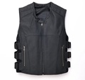 Free shipping Genuine leather men vest motorbiker men s vests skull sleeveless cow leather jacket Brand