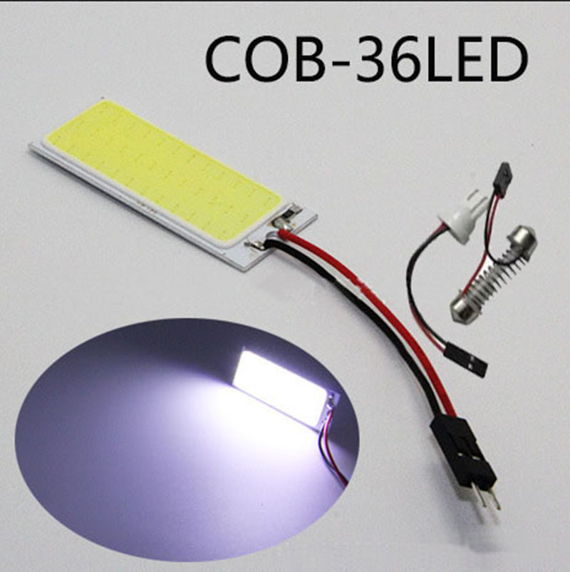 Image of cob 36SMD super White 12v led Car Auto Interior Panel Ligh Reading Lamp car styling dome Bulb t10 Festoon Interface parking
