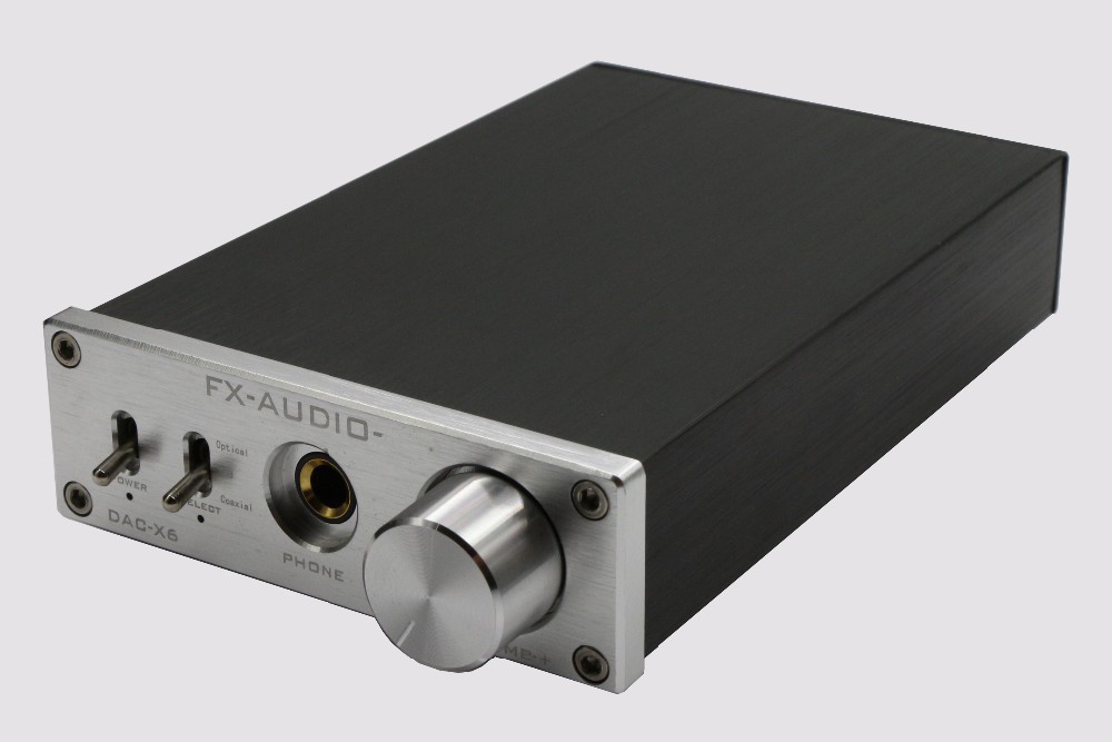 FX-AUDIO DAC-X6 HiFi 2.0 Digital Audio Decoder DAC Input USB/Coaxial/Optical Output RCA/Headphone Amplifier 24Bit/192KHz DC12V