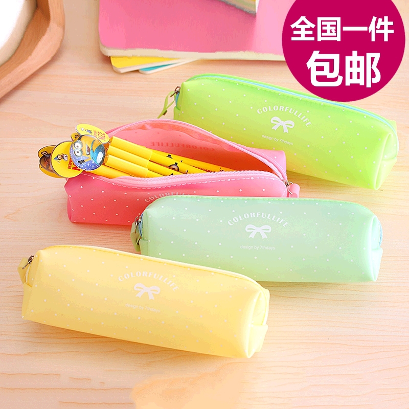 New pencil bag Creative cute candy colored jelly students stationery versatile Pencil case