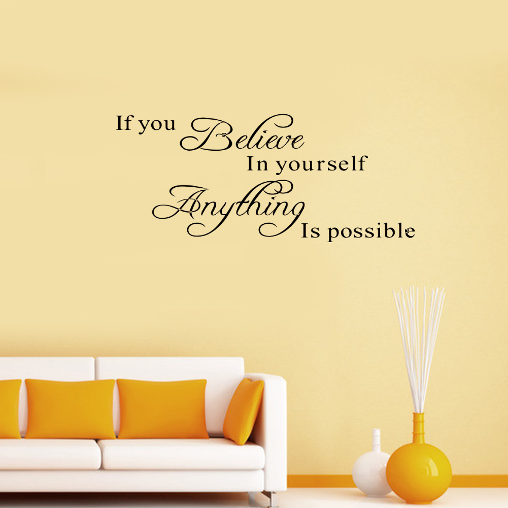 Image of Brand New Believe Yourself Motivating Quote Maxim Decoration Inspirational DIY Art Wall Sticker Mural Decals Home Removable