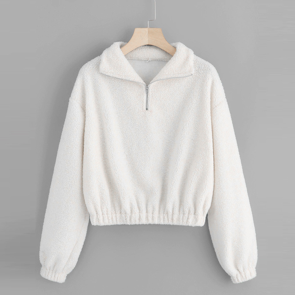 cropped quarter zip pullover