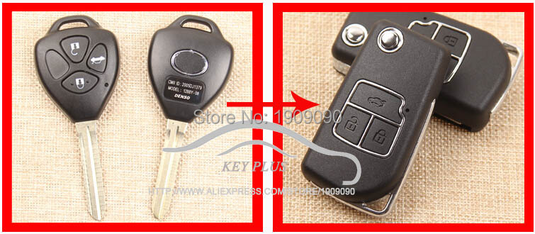 Toyota Camry Reiz Verso Highlander Yaris 3 Buttons Modified Folding Flip Remote Key Shell (9).jpg