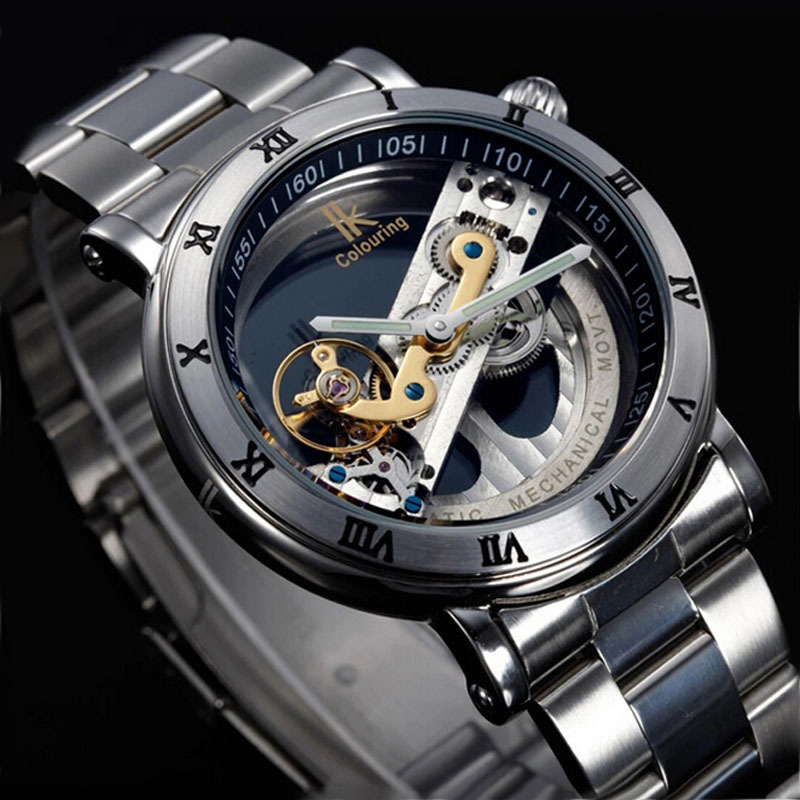 Luxury Brand Ik Colouring Watch Men Hollow Automatic Mechanical Watch 