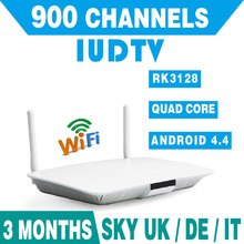 Wholesale Android Smart Tv Set Top Box RK3128 Android 4.4 With 3 Months IUDTV Free Iptv Subscription Full Europe 900 Channels
