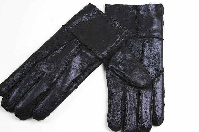 Male sheepskin wool thickening cold proof windproof thermal outdoor ride fur one piece gloves autumn and