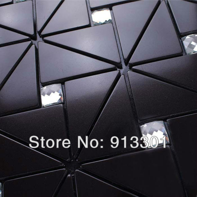 Negro pegatinas de pared de mosaico backsplash de la cocina diamon ...