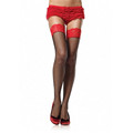 2016 Black Red Erotic Female Over Knee Socks Sexy Fishnet Lace Top Stay Up Mesh Thigh