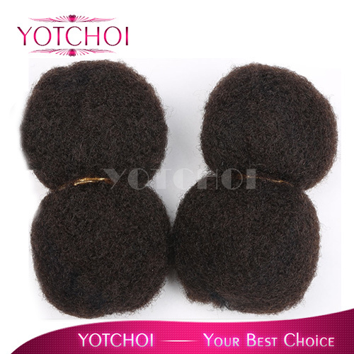 Image of Yotchoi mongolian virgin tight afro kinky curly bulk natural colour 4pcs/lot 100% human hair dreadlock twist braid hair