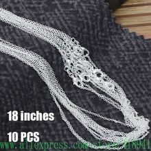10PCS C001 Wholesale 925 Silver 1mm Chain Necklace18″ New Fashion Jewelry Fit DIY Pendant Charm Free Shipping