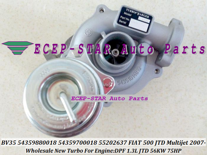 KP35 BV35 54359880018 54359700018 55202637 Turbo Turbocharger For FIAT Commercial Vehicle 500 2005-2007 DPF SJTD 1.25L1.3L 56KW 75HP (1)