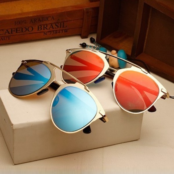 Image of Luxury fashion vintage brand designer sunglasses for women Hight quality retro mirror sun glasses ladies oculos de sol aviator